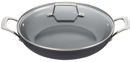 Le Creuset Essential Non-stick Ceramic Shallow Braiser with Glass Lid, 3.9 qt.​