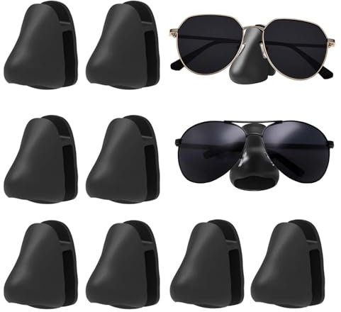 EnixwH 8 Stück Brillenhalter Wand, Selbstklebender Wandmontierter Brillenhalter, Sonnenbrillen Aufbewahrung, Ständer Kreativer Nasenform Brillenständer, Brillenregal für Badezimmer, Schlafzimmer