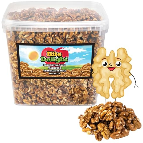Bite & Delight Noix non Salées 5 kg Cerneaux de Noix Décortiquées Fruits Secs Pour Snack Ou Pâtisserie Vegan Noix sans Coques Riches en Acides gras Oméga-3