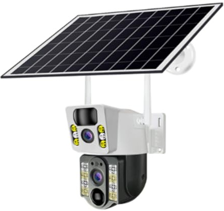 Sefdrert 8MP 4K HD Solar 4G Sim Lente Dual V380pro Cámaras IP de Seguridad Inteligentes de Baja Potencia Detección PIR para Exteriores