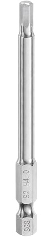 QUARKZMAN Foret à Tête Hexagonale 4mm (H4) Métrique 1/4 Tige Hexagonale 80mm (3.2) Long Embouts de Tournevis Magnétique Acier S2 Forets Hexagonaux à Pointe Plate pour Vis