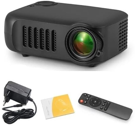 MINI Projector Portable 3D LED Video Projectors Cinema Theater Game Laser Beamer Smart TV BOX 1080P 4K Via HD Port(Black)