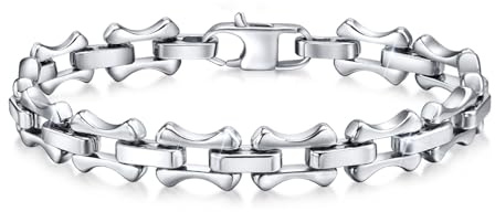 VNOX Pulsera para hombre de acero inoxidable y plata: regalo para él, pulseras de eslabones negro y dorado, 19 cm, 21 cm, 23 cm, regalo para papá, hombre, marido, hijo, pulsera para hermano, día del
