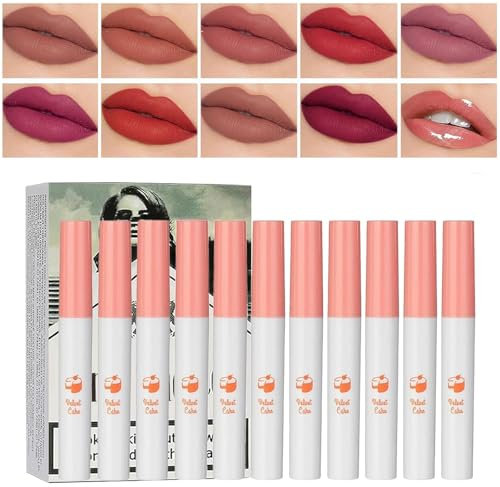 Lana Dels Rey Lipstick, 10 colori opachi lucidalabbra, opachi ad alta pigmentazione, lisci, Velvet Lip Glaze impermeabile, a lunga durata, non appiccicoso