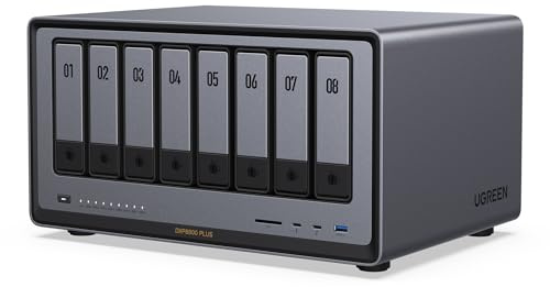 UGREEN NASync DXP8800 Plus 8-Bay Desktop NAS, Intel i5 1235u 10-Core CPU, 8GB DDR5 RAM, 128G SSD, 2 * 10GbE, 2 * M.2 NVMe Slots, 8K HDMI, 2 * TBT4, Network Attached Storage (Diskless)