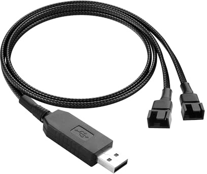 PNGKNYOCN Cable adaptador de corriente trenzado de 12 V USB a 4 pines, conector USB a doble de 3 pines/4 pines (0,5 m)