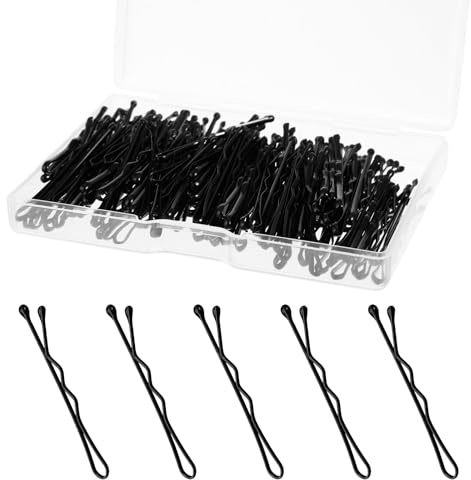 XLIUAX 150 Stück Mini Haarnadeln mit Box, 3,5 cm Bobby Pin, Kleine Gebogene Wellen-Haarnadeln Set, Metall Haarklammern für Frauen Mädchen Kinder Dutts Langes Glattes Lockige Hochzeitsfrisuren