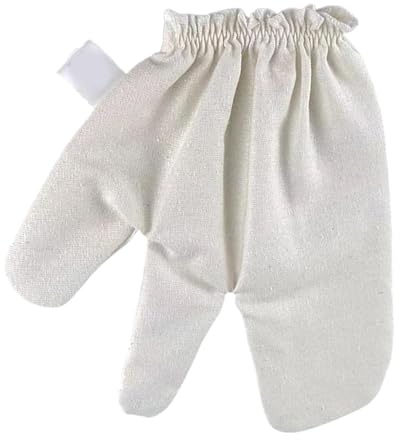 Handschuhe rohe Seidenmassage, Handschuhe Ayurveda -Massage, rohe Seiden -Garshana mit elastischen Handgelenksbändern, 20 cm, leicht zu bedienen, tragbar für Männer und Frauen zu Hause Dusche Bad Spa
