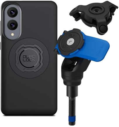 Quad Lock Handlebar Clamp Motorcycle Phone Mount with Vibration Dampener and MAG Phone Case for Galaxy S25 Edge
