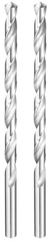 sourcing map 2pcs Twist Drill Bit 10mm Dia 200mm (7.87) Extra Long High-Speed Steel Spiral Jobber Drill Bits Fully Ground Drilling Tools for Wood Plastic Aluminum Thin Metal Sheet