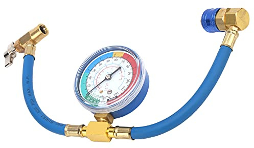 Kit Ricarica AC per Auto R134A con Manichette Refrigerante, Pressione Tubo Liquido 0-250 Psi per Aria Condizionata Fluoridati