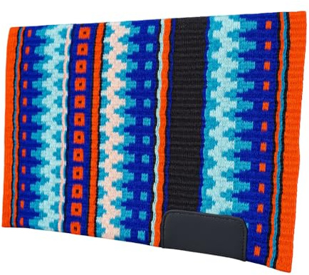 Western Show Saddle Pad/Blanket for Horses - Handmade Wool Saddle Blanket with New Zealand Design, Thick, Durable & Comfortable for Horse Riding m88 (34” L x 42” W x 1)