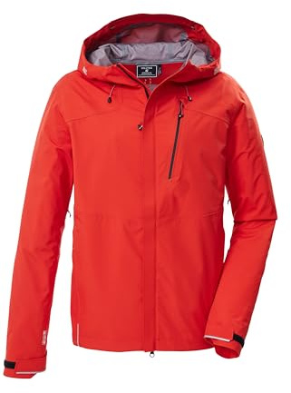 Killtec Homme Veste fonctionnelle 3 couches avec capuche et ventilation sous les bras KOS 27 MN JCKT, rot, L, 43793-000