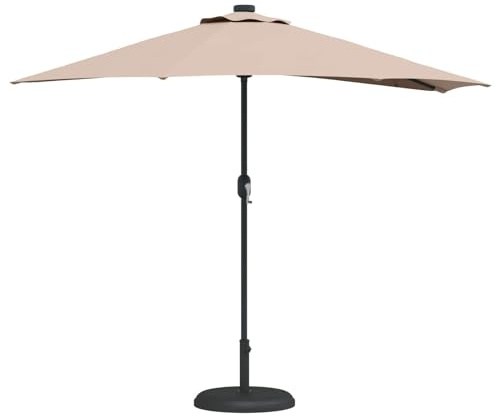 vidaXL Trädgårdsparasol 294 x 150 x 224 cm Polyester och Stål Taupe