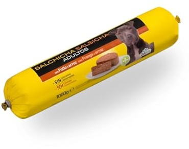 Salchicha perro adulto DELIKUT con pollo y arroz 1 kg