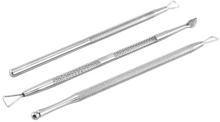 MAGICLULU 3 Stück Teiliges Edelstahl Nagelpflege mit Doppelseitigem Dead Skin Cuticle Pusher und Scharfem Nagelhaut trimmer Maniküre Pediküre Werkzeug für Professionelle und Private