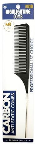 Carbon Anti-Static Metal Tail Highlighting Combs – Precision Parting & Sectioning Comb Set for Colouring, Foiling, Styling | Heat-Resistant, Lightweight & Professional Tools (1mm, 1, count)