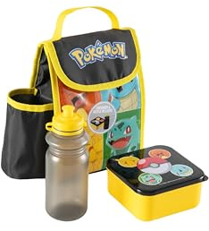 Pokemon My First Lunch Bag Set for Kids – Includes Insulated Lunch Bag, 400ml Water Bottle & Lunch Box |BPA Free Durable Lightweight |Perfect for School, Travel, Picnics & Gifting