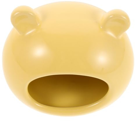 Ciieeo Keramik Hamsterversteck in Niedlicher Tierform Kühlendes und Privates Versteck für Igel und Meerschweinchen Gelbes Sommerhaus mit Spielerischem Design
