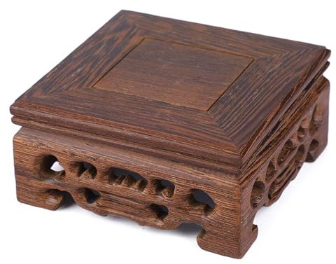 Base Cuadrada de Madera, Soporte de Exhibición de Tetera Pequeña Delicada para Decoración de Jarrones, Estilo Retro para Decoración del Hogar, Pedestal de Madera Maciza de 5 (Largo 8 Ancho