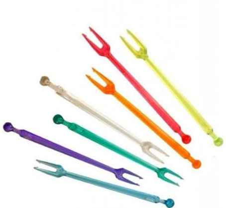 CONFEZIONE 1000 FORCHETTINE A DUE PUNTE IN PLASTICA 8,5 cm FORCHETTE PATATINE
