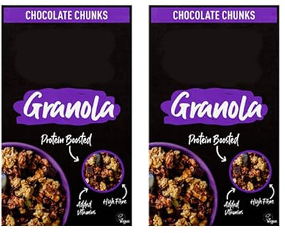 Granola Chocolate Chunks Protein Boosted Breakfast Cereal, High Fibre, Vegan, 400g,Pack Of 2