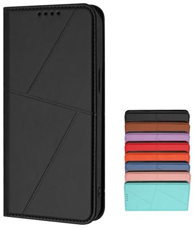 TIANYUE Funda Leather Folio para el Motorola Moto G22, Cartera de Piel Funda con función de Soporte Plegable Tapa y Ranuras para Tarjetas, Carcasa Cover para Motorola Moto G22-Negro