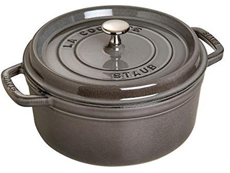 Damm – kokotte/spat runt med lock, grafitgrå, 26 cm