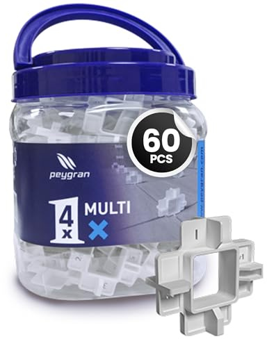 Fugenabstandshalter Kreuz X 4 in 1, 1,2,3 und 5 mm Box 60 Stück Peygran 0200083