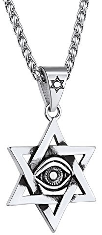 U7 Halsband med Davidsstjärna, hänge, för män & kvinnor, rostfritt stål/925 sterling silver, guld/svart/roséguld/blåpläterad, israel, judiska smycken, hexagram-halsband, Pärla Läder Strass Rostfritt stål Kubisk zirkon Koppar, Ingen ädelsten