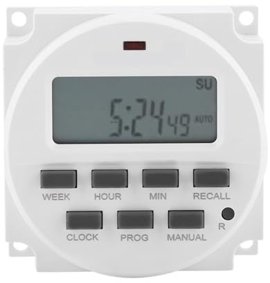 12V Digitale Zeitschaltuhr - LCD Programmierbar für Lichterkette, Neonlampe, Straßenlaterne, Werbung, Zeichenlampe | Intelligenter Timer für Außenbeleuchtung