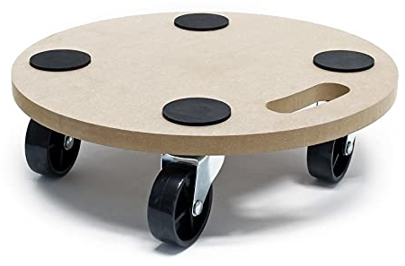 Wiltec Transportroller 250 kg 380 mm, rund, MDF Möbelroller, Rollbrett mit 4 Lenkrollen, Möbelhund als Umzugshilfe