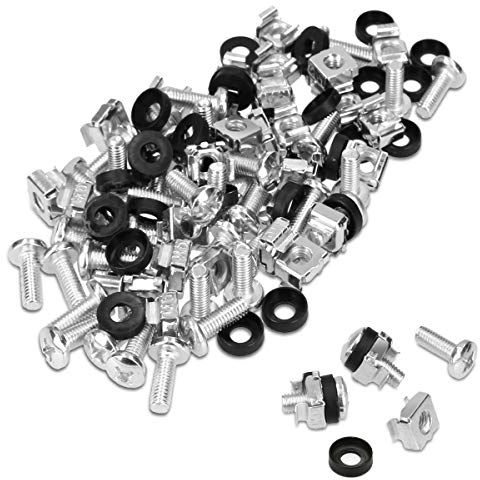 kwmobile Set 50x Dadi Ingabbiati - Viti con Gabbia 50 Pz Filettatura M6 - Dado per Installazione su Rack per Hardware da 10 e 19 - Argento