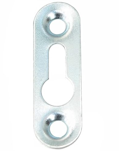 KeyMet Lot de 10 crochets de suspension en Métal, Argent (Silver), 100% Métal, 42 x 12,5 mm, 4 kg max, Armoire, Cuisine, Garde-robe, Montage mural