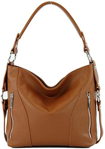 modamoda de T202 Damen Leder Henkeltasche Schultertasche handmade in Italy