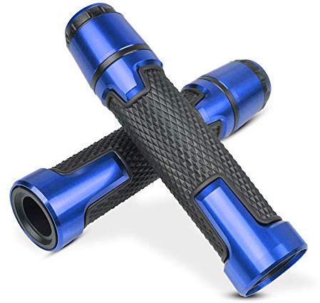 YIEBA 22mm 7/8'' Universelle Motorradhandgriffe Motorrad Lenkergriffe Griff Griffgummis Für Multistrada 950 950S 1200 1200S 1260 1260S V4 V4S V4S Sport 1260 Enduro(Blau)
