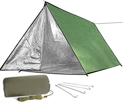 LYN Wiederverwendbar, Überleben, Erste-Hilfe-Notfalldecke mit Thermo, Weltraum, Mylar, wasserdicht und feuerfest. Eigenschaften für Auto, Camping, Plane, Wandern, Buschhandwerk, Bergsteigen