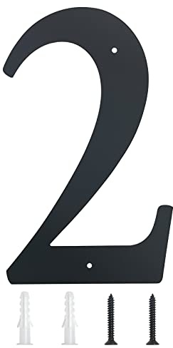 28 cm XXL Hausnummern, Moderne Extra Große Hausnummer, moderne Adressnummern in elegantem Schwarz, massives Metall für Hausschild, Türschild, Haus, Tor, Gebäude, Geschäft, Briefkasten (2)
