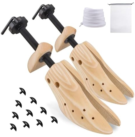 XYH Shoe Stretcher,Pair of Wooden Shoe Stretcher for Women and Men Adjustable in Length and Width. ([ M's Size(8.5-16) Wm's Size (9-15)])