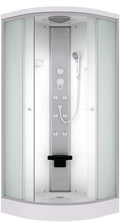 AcquaVapore Duschkabine Fertigdusche Dusche Komplettkabine D10-20M0-EC 100x100 cm mit 2K Scheiben Versiegelung
