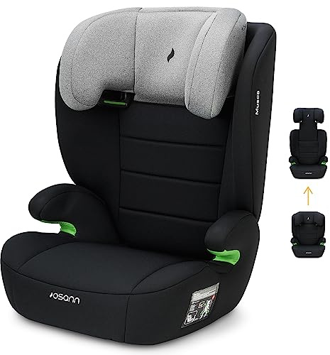 Osann Musca Kindersitz i-Size von 100 bis 150 cm, Auto Kindersitz ohne Isofix, Sitzerhöhung mit Rückenlehne - Grey Melange