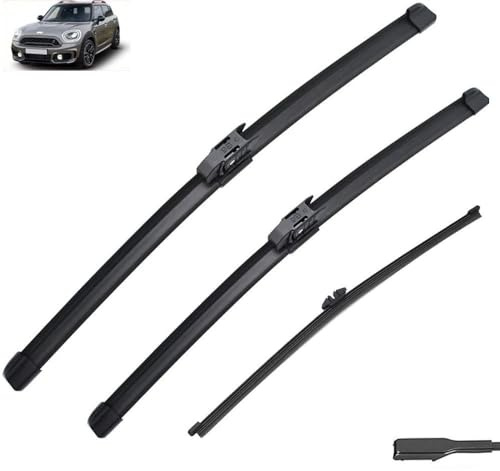 Tergicristallo for auto compatibile con Mini Countryman F60 2017-2023 Accessori for lame for parabrezza anteriori e posteriori 2018 2019 2020 2021 2022 (Color : Front Rear, Size : RHD)