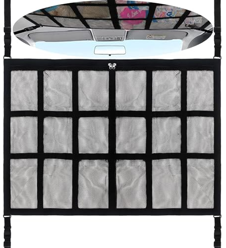 Red Almacenamiento Universal para Techo de Coche, Red de Equipaje, Red Techo Furgoneta Camper, Techo del automóvil para almacenar el Equipaje, para Coche por Almacenamiento Organizador 90X65cm