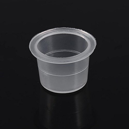 100 Gobelets à Encre de Tatouage, Gobelets à Encre en Plastique Transparent, Gobelets à Encre Jetables, Accessoires de Tatouage, Petits Gobelets de Tatouage pour (L (pour taille