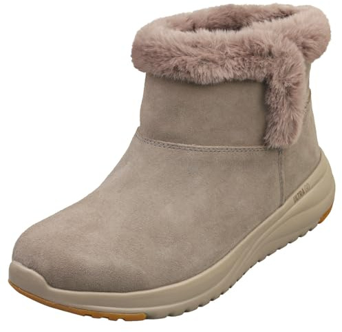 Skechers Botas de tobillo para mujer On-the-Go Joy, Gamuza gris pardo oscuro, 38 EU