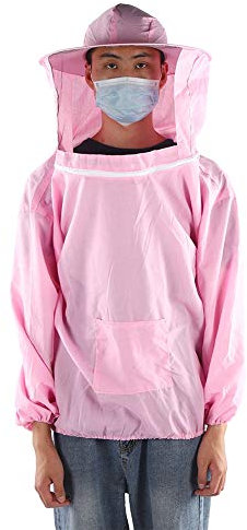 Imker-Schutzanzug, Outdoor-Imkerei-Schutzschleieranzug, Atmungsaktiv, Imker-Schutz-Outfit, Imker-Sicherheitsschutzzubehör (PINK)