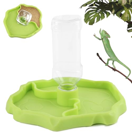 Taozoey Distributore Acqua Rettili, 2 in 1 Abbeveratoio Tartarughe di Terra, Ciotola per bere Tartaruga Accessori per Rettili, per Tartaruga, Lucertola, Criceto, Serpente