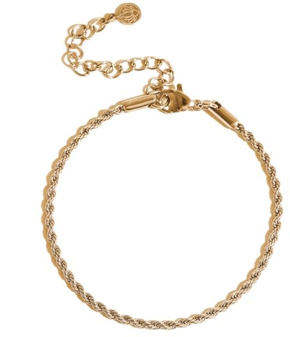 SIMPLÍ BASIC Rope Chain Bracelet, Stainless Steel (Stainless Steel, 18K Gold)