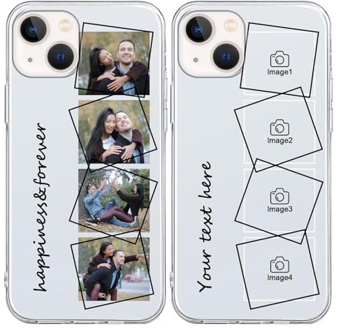 ZhuoFan Personalisierte Handyhülle für iPhone 16 6,1, Personalisiert Schutzhülle mit Eigenem Foto Bild Text Selbst Gestaltet Durchsichtig Silikon Stoßfest Individuelle Custom Case