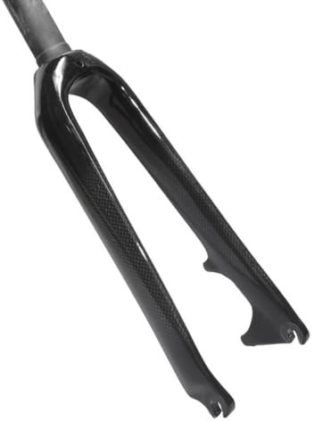 BMX Rigid Forks 20 451 Carbon Fiber Bikes Front Forks 1-1/8 Straight Tube Disc Brake Bike Fork 9 * 100mm Quick Release(Gloss black)